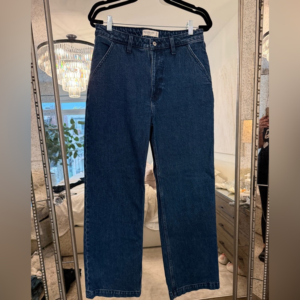 Abercrombie & Fitch Women's High Rise Jeans - Dark Blue - Picture 8 of 13